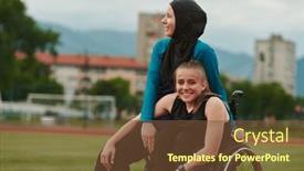  Presentation with disability - PPT theme enhanced with muslim-woman-wearing-a-burqa background and a tawny brown colored foreground