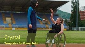 Presentation with disability - Theme with muslim-woman-wearing-a-burqa background and a tawny brown colored foreground