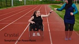  Presentation with disability - PPT layouts featuring muslim-woman-wearing-a-burqa background and a tawny brown colored foreground