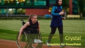  Presentation with disability - Theme consisting of muslim-woman-wearing-a-burqa background and a tawny brown colored foreground