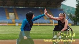  Presentation with disability - Presentation theme consisting of muslim-woman-wearing-a-burqa background and a tawny brown colored foreground