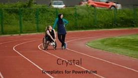  Presentation with disability - Slide deck having muslim-woman-wearing-a-burqa background and a red colored foreground