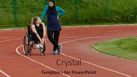  Presentation with disability - Slide set having muslim-woman-wearing-a-burqa background and a red colored foreground