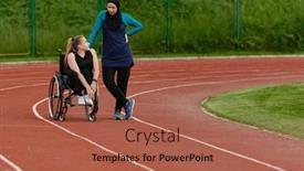  Presentation with disability - PPT theme with muslim-woman-wearing-a-burqa background and a red colored foreground