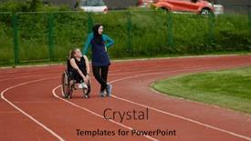  Presentation with disability - Presentation theme with muslim-woman-wearing-a-burqa background and a red colored foreground