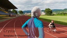  Presentation with disability - Presentation theme consisting of muslim-woman-wearing-a-burqa background and a tawny brown colored foreground