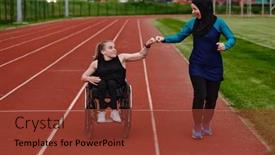  Presentation with disability - PPT layouts consisting of muslim-woman-wearing-a-burqa background and a tawny brown colored foreground