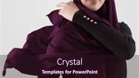  Presentation with diverse people - Slide set featuring muslim-woman-wearing-modern-stylish background and a wine colored foreground