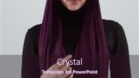  Presentation with diverse people - PPT theme enhanced with muslim-woman-wearing-modern-stylish background and a wine colored foreground