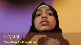  Presentation with woman muslim - PPT theme consisting of muslim-woman-with-a-beautiful background and a tawny brown colored foreground