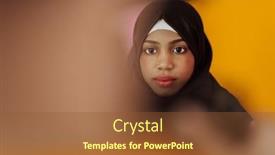  Presentation with hijab - PPT theme with muslim-woman-with-a-beautiful background and a  colored foreground