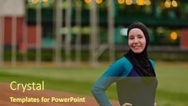  Presentation with islamic muslim - Slides consisting of muslim-woman-with-a-burqa background and a tawny brown colored foreground