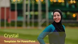  Presentation with islamic muslim - Slide deck with muslim-woman-with-a-burqa background and a tawny brown colored foreground