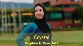  Presentation with islamic muslim - Slides featuring muslim-woman-with-a-burqa background and a tawny brown colored foreground