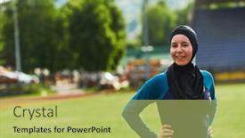  Presentation with islamic muslim - Presentation consisting of muslim-woman-with-a-burqa background and a yellow colored foreground