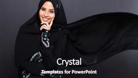  Presentation with woman muslim - Slide set having muslim women - fashionable arabian woman on black background and a black colored foreground