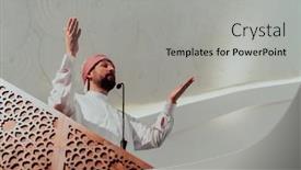 Presentation with friday - Presentation theme enhanced with muslims-arabic-imam background and a light gray colored foreground