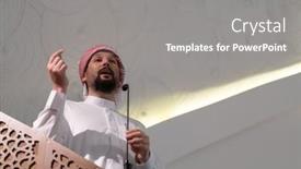  Presentation with arabic - Beautiful PPT theme featuring muslims-young-arabic-imam backdrop and a gray colored foreground