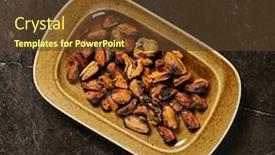  Presentation with black art - Presentation with mussels-cooked-without-shells background and a tawny brown colored foreground