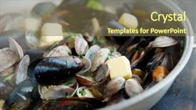  Presentation with clams - Beautiful theme featuring mussels fried with melting backdrop and a  colored foreground