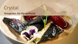  Presentation with peas - Beautiful presentation design featuring mussels-in-black-in-beige backdrop and a lemonade colored foreground