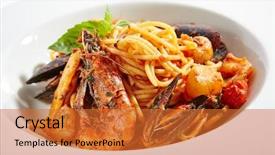  Presentation with prawn - Presentation theme with mussels shrimps garlic onion white background and a red colored foreground