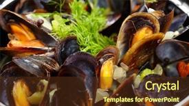  Presentation with lemon - PPT theme with mussels with lemon background and a tawny brown colored foreground