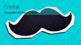  Presentation with art lines - Theme consisting of mustache-as-a-paper-cutout background and a teal colored foreground