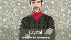  Presentation with salesperson - PPT theme featuring mustache retro salesperson man geek portrait wallpaper background and a gray colored foreground