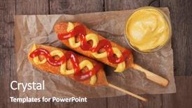  Presentation with ketchup - PPT layouts having mustard classic american food background and a tawny brown colored foreground
