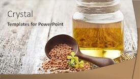  Presentation with oil seeds - PPT theme featuring mustard-oil-with-seeds background and a lemonade colored foreground