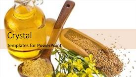  Presentation with oil seeds - Colorful presentation design enhanced with mustard powder spoon seeds backdrop and a gold colored foreground