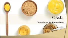  Presentation with sauce - PPT theme enhanced with mustard sauce in bowl isolated background and a lemonade colored foreground