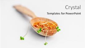  Presentation with mustard seed - PPT theme with mustard-seed-with-organic-microgreens background and a white colored foreground