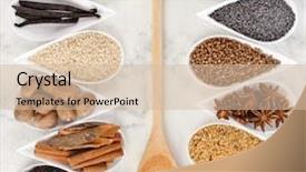  Presentation with mustard seed - Cool new slide deck with mustard seeds - border frame of different spice backdrop and a soft green colored foreground