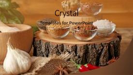  Presentation with spices - PPT theme enhanced with mustard seeds - composition with different spices background and a gold colored foreground