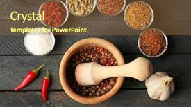  Presentation with mortar - Amazing presentation theme having mustard seeds - composition with different spices backdrop and a tawny brown colored foreground