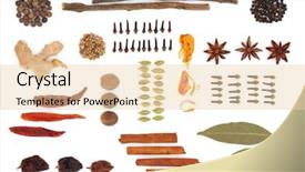  Presentation with herb - Beautiful presentation theme featuring mustard seeds - spice and herb selection backdrop and a lemonade colored foreground