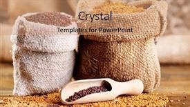  Presentation with seeds - Beautiful presentation theme featuring mustard seeds in bags backdrop and a coral colored foreground