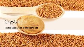  Presentation with mustard seed faith - Slide set consisting of mustard seeds isolated on white background and a  colored foreground