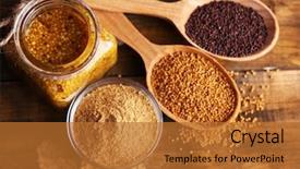  Presentation with mustard seed faith - Theme enhanced with mustard seeds powder and sauce background and a red colored foreground