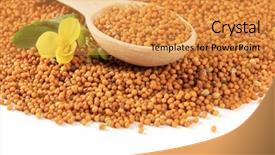  Presentation with seeds - Slides having mustard seeds with mustard flower background and a gold colored foreground