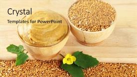  Presentation with seeds - Beautiful PPT theme featuring mustard with seeds and mustard backdrop and a blonde colored foreground
