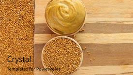  Presentation with seed and tree mustard - Cool new PPT theme with blond woman with a wink wearing hat studio backdrop and a white colored foreground