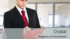  Presentation with agenda - Slide deck enhanced with concentrated serious striped cat scottish fold works sitting at a computer and typing on keyboard on isolated white background background and a light gray colored foreground