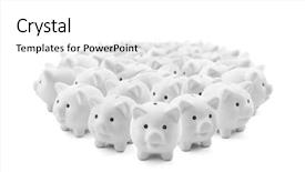 Presentation with group - Presentation theme with mustered - large group of white piggy background and a white colored foreground