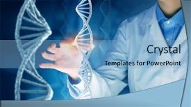  Presentation with dna molecule - Theme with mutation - dna molecule research background and a light blue colored foreground