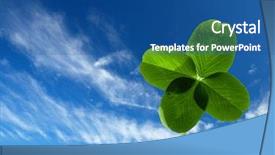  Presentation with clover - PPT layouts enhanced with mutation - four leaf clover background and a ocean colored foreground