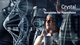  Presentation with medicine - PPT theme consisting of mutation - innovative technologies in science background and a navy blue colored foreground