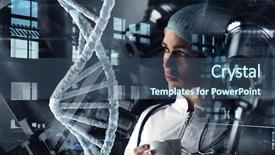  Presentation with science - Presentation design enhanced with mutation - innovative technologies in science background and a ocean colored foreground